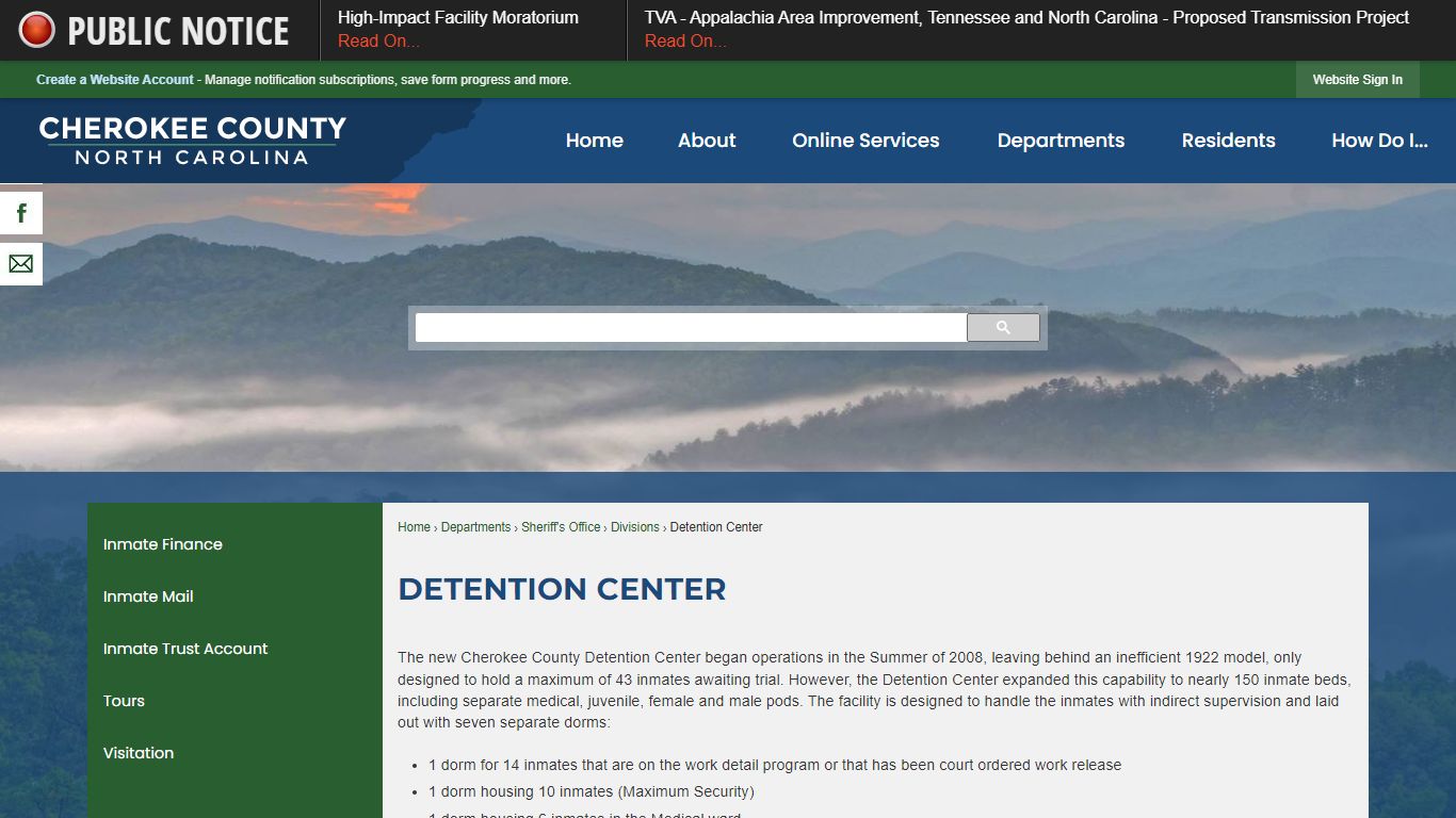 Detention Center | Cherokee County, NC